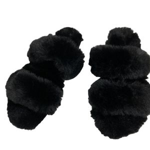 🖤🖤Dolce Vita Black Faux Mink Slippers, Size 8. EUC🖤🖤